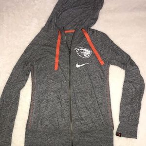 Oregon State Grey Nike Zip Up Hoodie